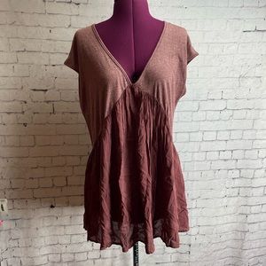 Anthropologie Meadow Rue size small Quincy blouse red brown